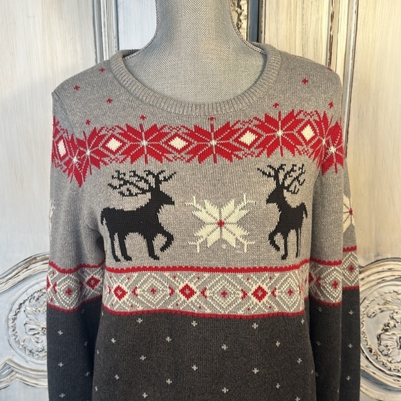 CHAPS 50’s Alpine Look Cozy 100% Cotton Pullover Sweater Mountain Chic Retro - Picture 4 of 13